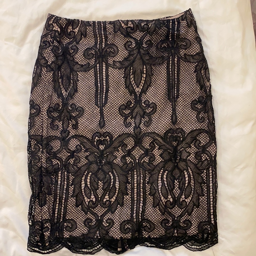 Reiss Lace Overlay Pencil Skirt Size 8